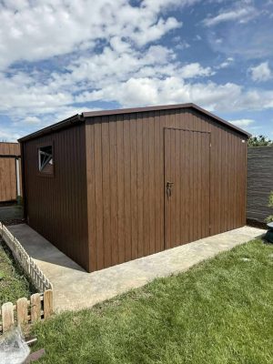 Garaż 4x5 m drewnopodobny dwuspad