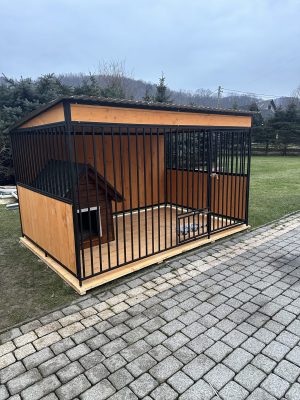 Kojec dla psa 3x2 m + PODŁOGA + zabudowa ścian + uchwyt na miski