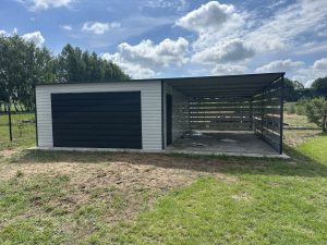 Garaż 4x5 z wiatą 3,5x5 m