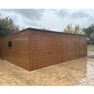 Garaż blaszany 8x6 drewnopodobny PREMIUM