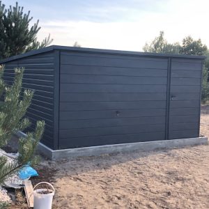 Garaż 4x6- dach ze spadem w tył - kolor: grafit mat