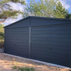 Garaż 6x6 blaszany dwuspadowy - GRAFIT